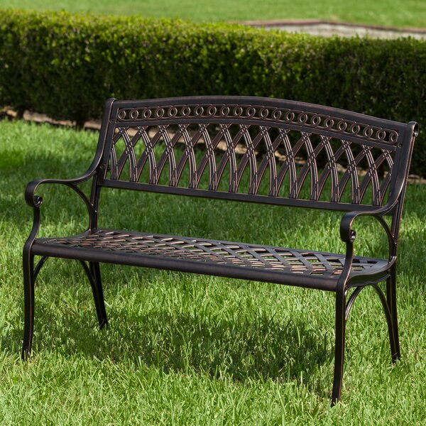 PatioSense Simone Cast Aluminum Garden Bench & Reviews | Wayfair